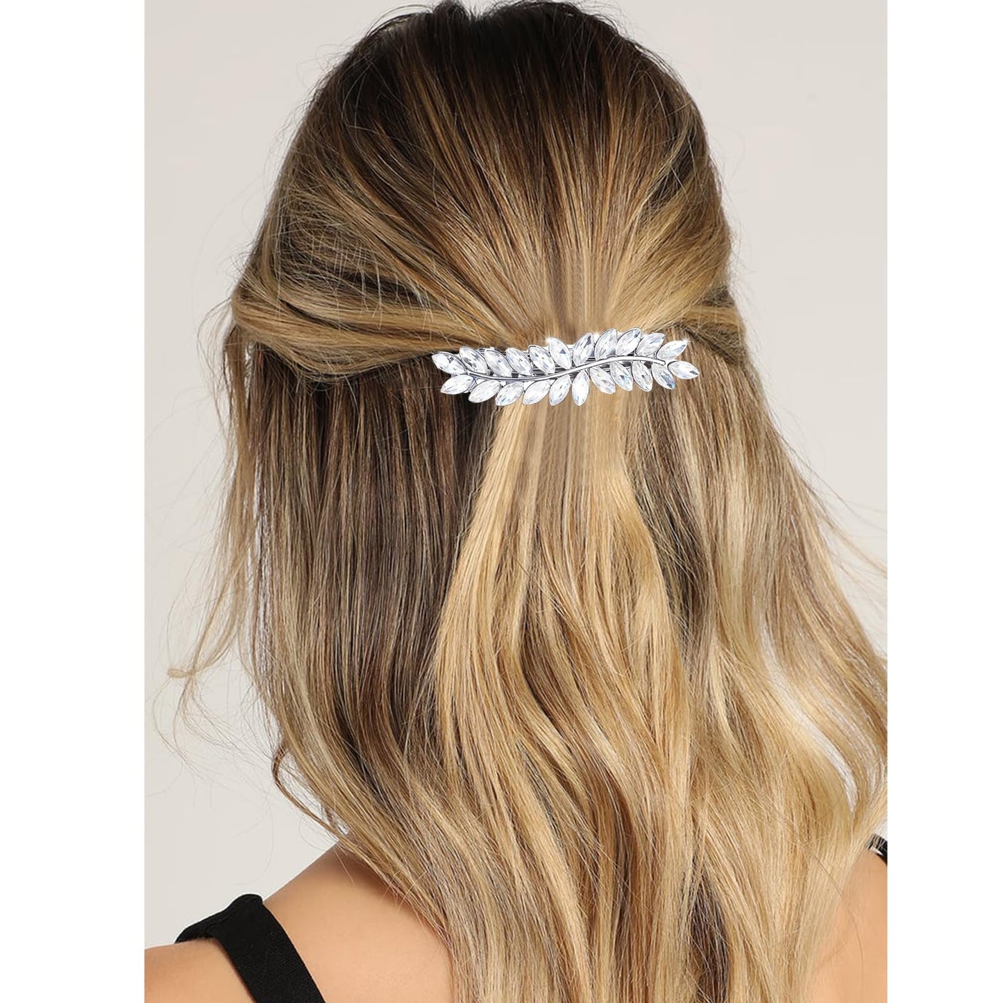 4 Pcs Rhinestone Hair Clips for Women Hair Barrettes Silver Hair Accessories Bridal for Wedding Party Everyday