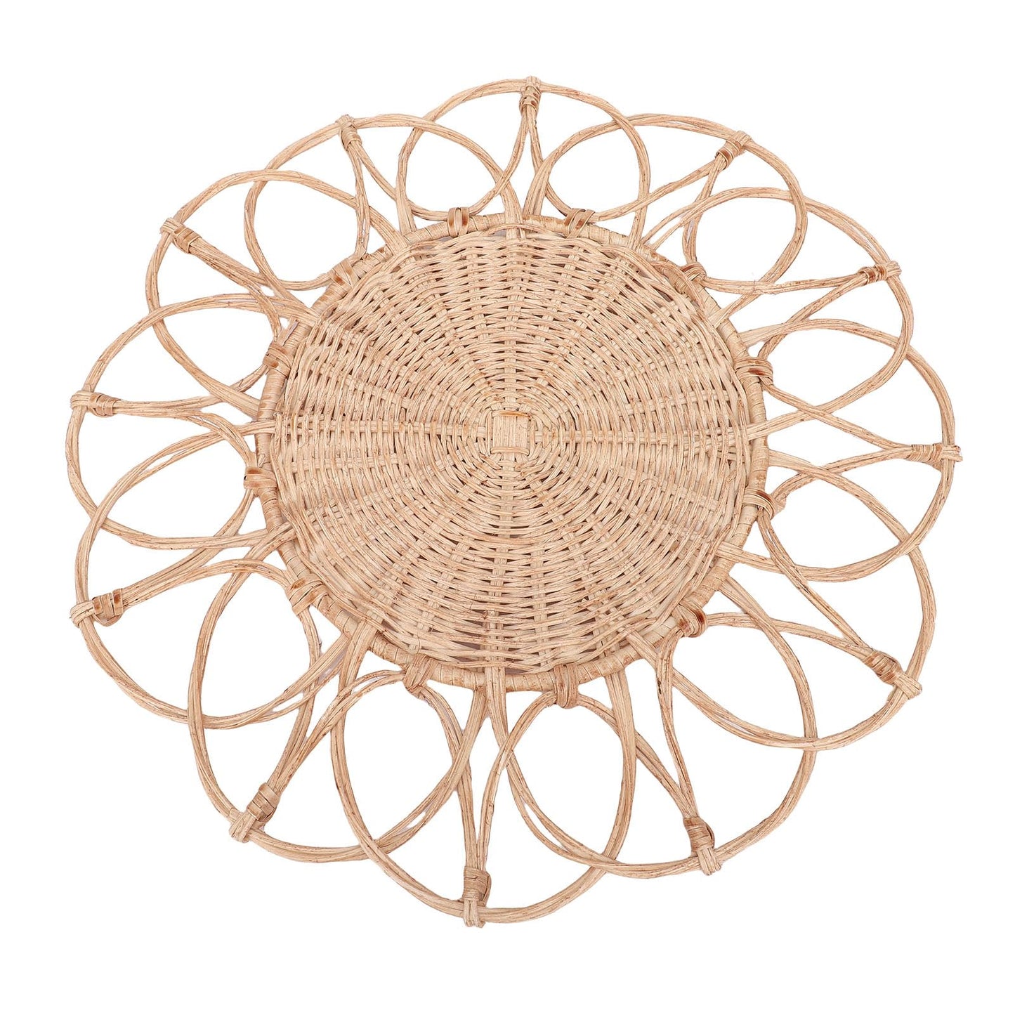 GIFTER Handcrafted Woven Rattan Wall Hanging Rustic Nature-inspired Art Decor for Farmhouse Living Room Bedroom More