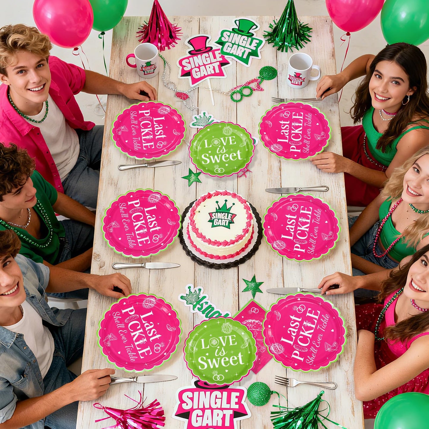 200Pcs Last Pickle Shell Ever Tickle Bachelorette Party Decorations Pickle Bachelorette Paper Plates and Napkins Tableware Sets for Girls Women Funny Bridal Shower Wedding Party Supplies Serves 50