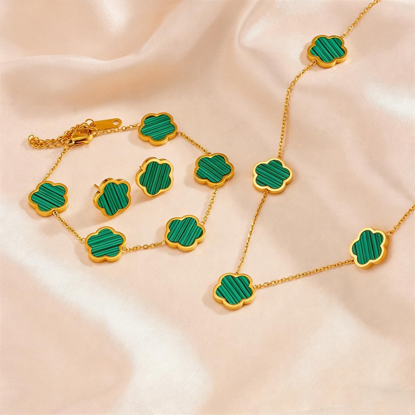 Classic Floral Jewelry Set for Women, Necklace and Bracelet Set, Necklace and Earring Set, Trendy Fashion Accessories