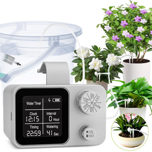 Automatic Plant Waterer Indoor Plant Watering Devices System, Self Drip Irrigation System Kit for Indoor Outdoor Garden, Adjustable Drippers, Water 15 Plants