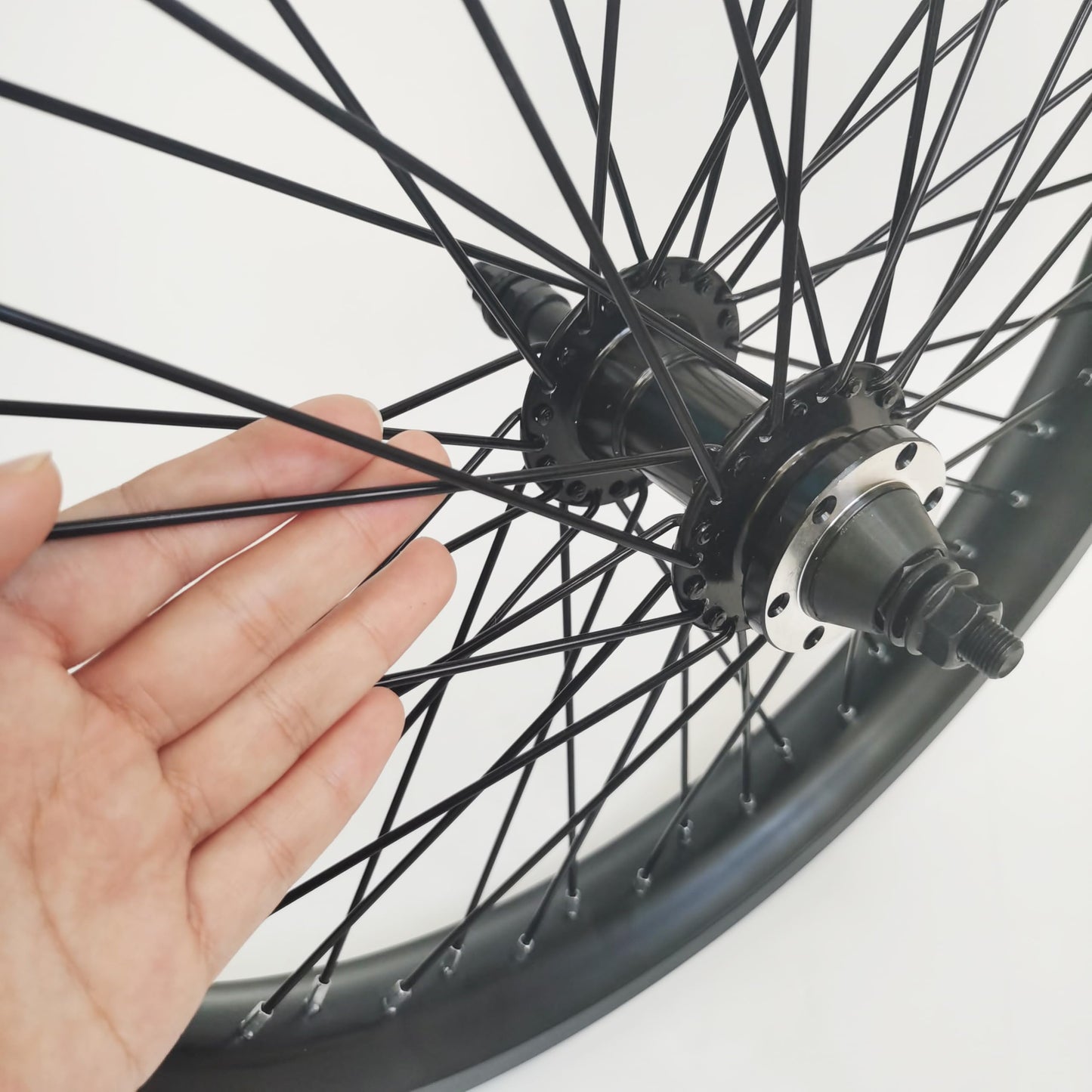 DONSP1986 20 inch x 1.85" Heavy Duty Bike Rim Wheels Set, 12 Gauge 48 Spokes Wheelset, Double Wall Aluminum Alloy 20" Bicycle Rims Set (Front & Rear) (Black) Disc Brake