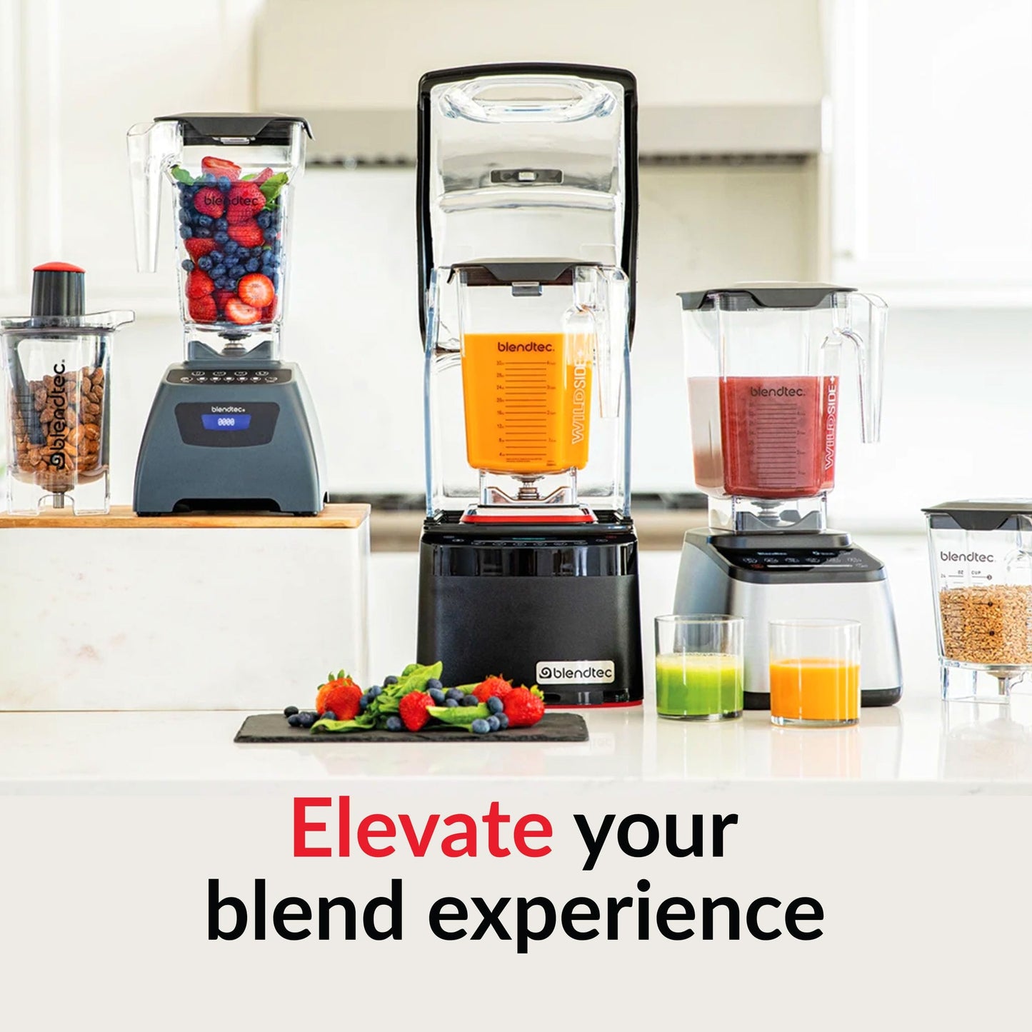 Blendtec Original Designer Series Blender and 90 Oz WildSide+ Jar - Kitchen Blender Bundle - Stainless Steel
