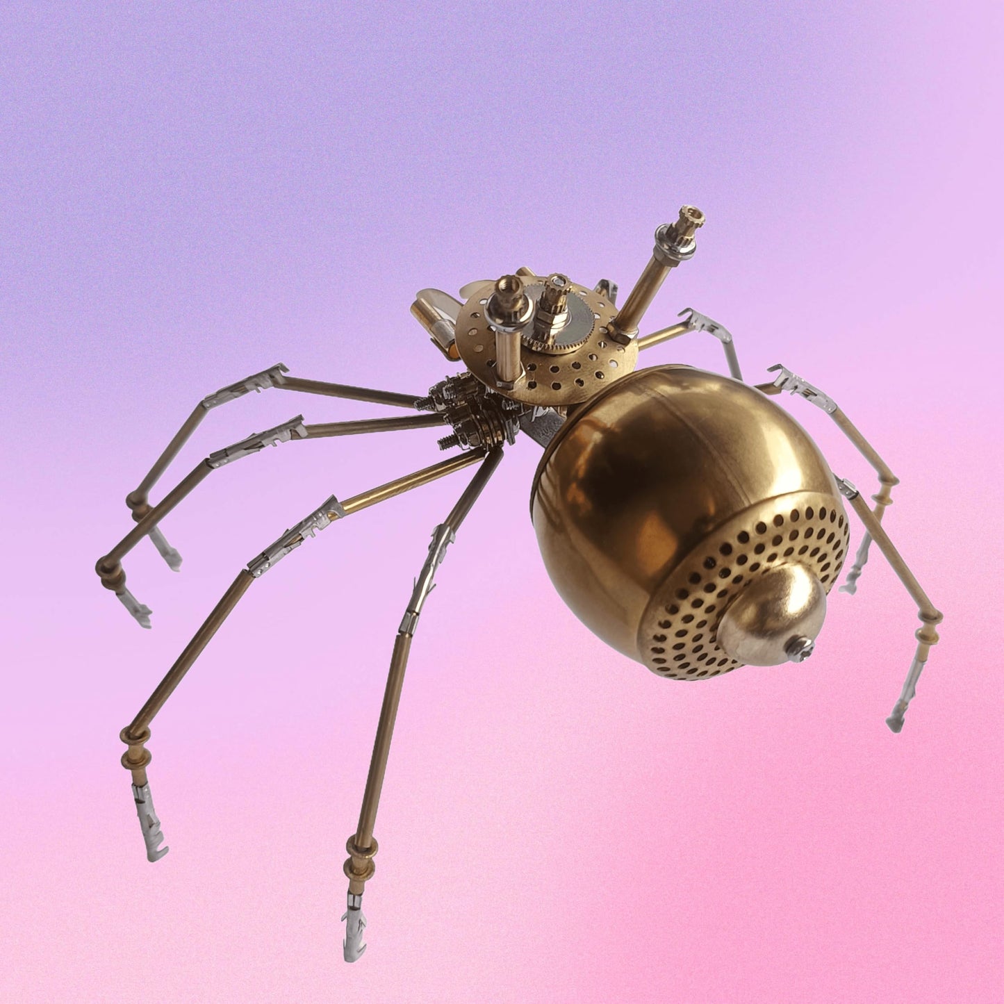 Steampunk Golden Spider Metal Model Kit for Adults – DIY 3D Mechanical Brass Insect Puzzle, Retro Industrial Art Sculpture Craft for Home Office Decoration & Collectors Gift (Golden Spiders)