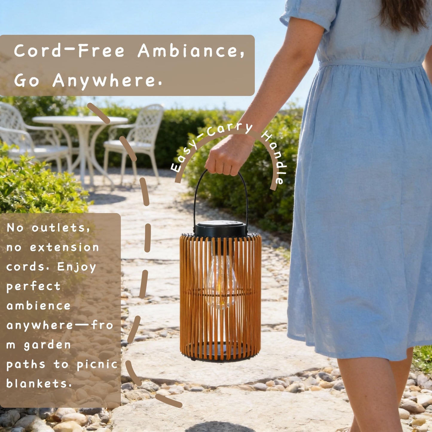 LEOKED Solar Lanterns Outdoor Waterproof Suitable for Gardens Backyard, Patio Decor, Birthday Gifts for Women Mom Grandma, Hanging Garden Lights for Outside
