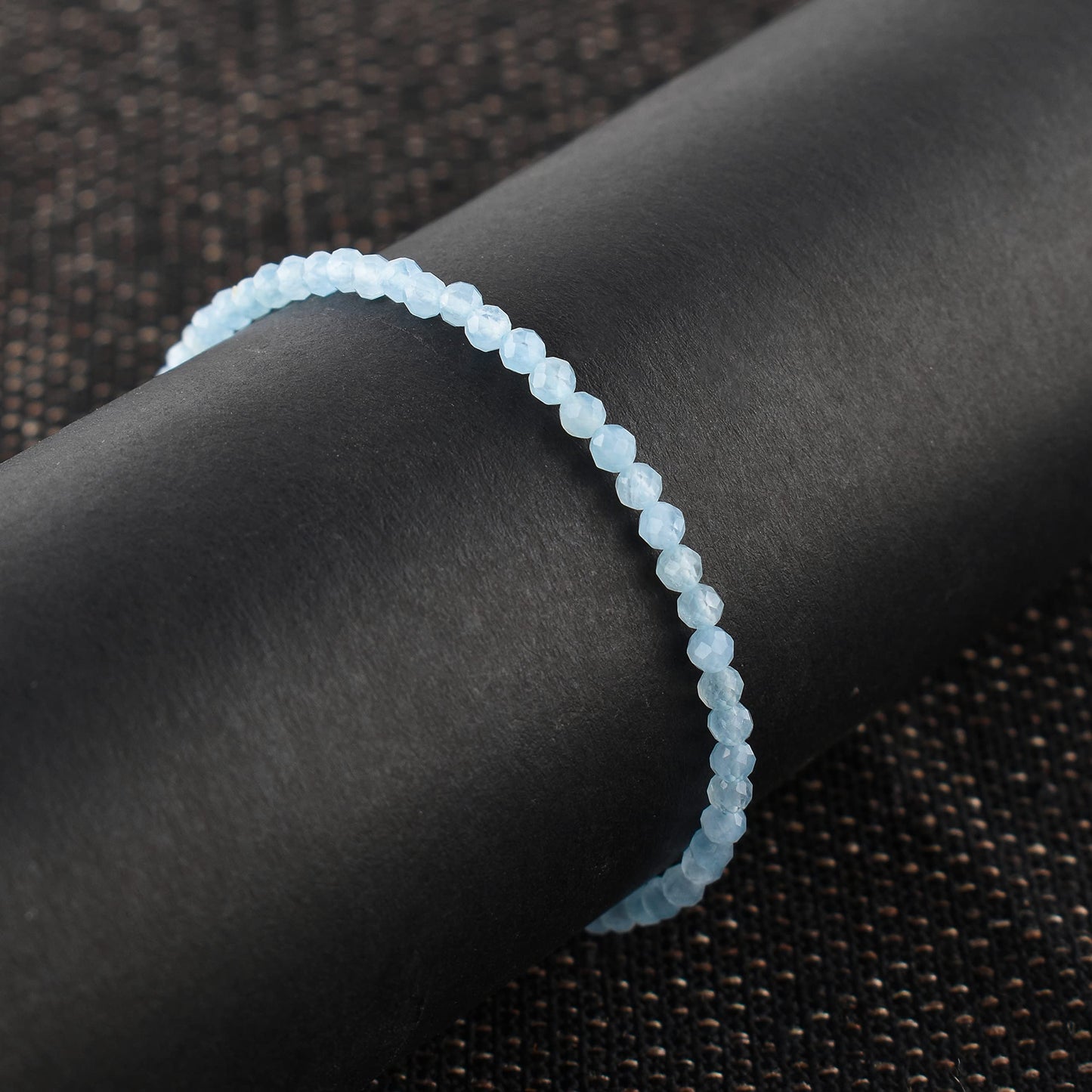 InfinityGemsArt Natural Aquamarine Stone Beads Dainty Bracelet Jewelry for Women, Crystals and Gemstones March Birthstone 925 Sterling Silver Chain 8 inch
