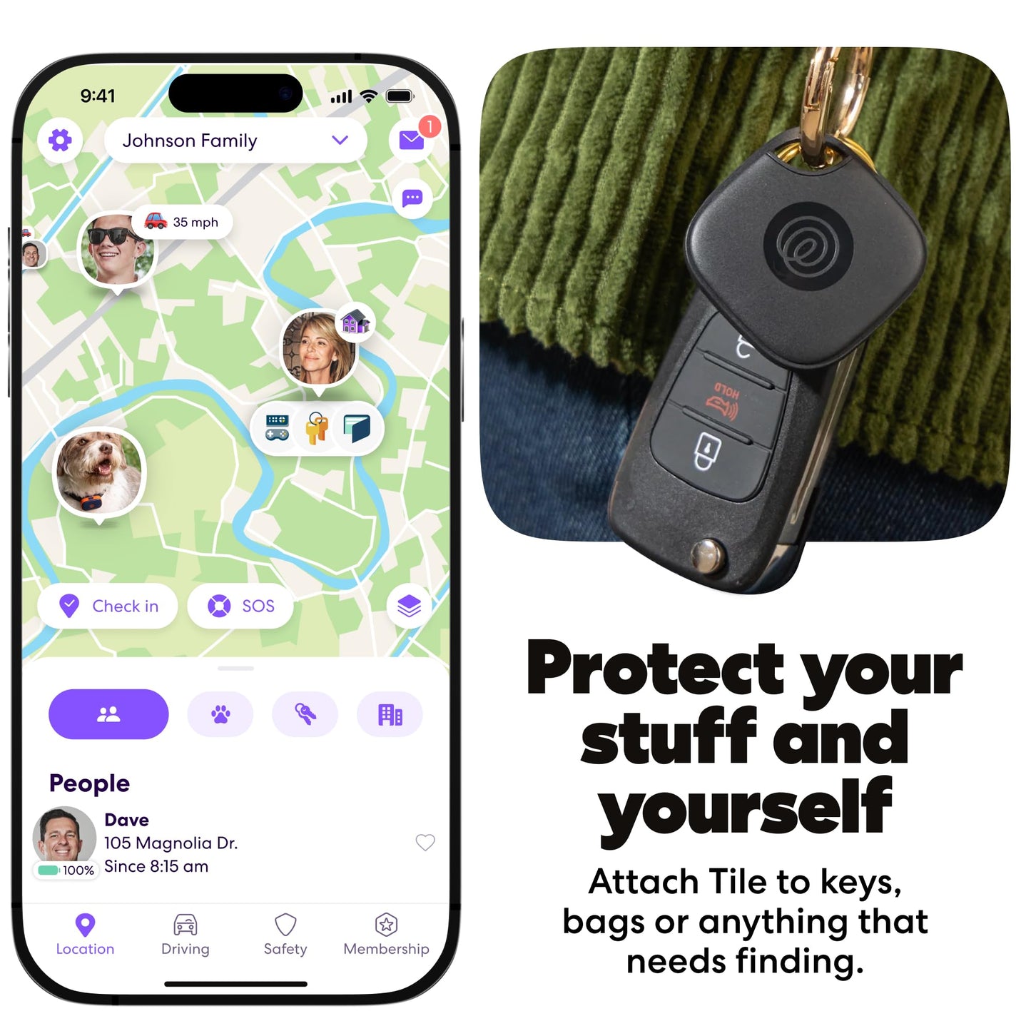 Life360 Tile Starter Pack - Bluetooth Trackers and Item Finders for Keys, Wallets & More. Both iOS and Android Compatible. Phone Finder. 2-Pack (Black Mate/Slim)
