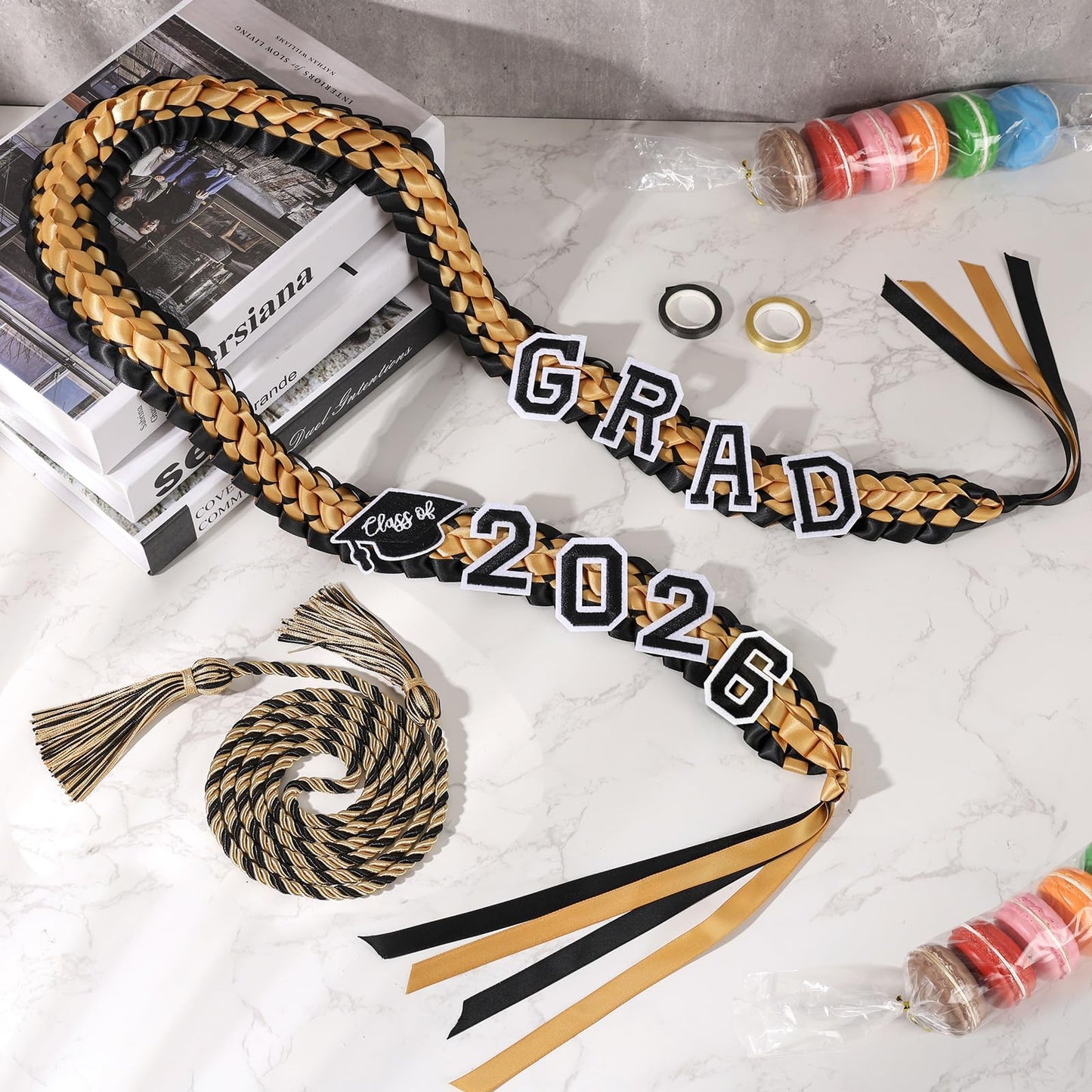 YLOLUL 16 Pcs Graduation Leis 2026 Graduation Candy Lei Kit with Honor Cord Class of 2026 Graduation Ribbon Money Lays Necklace Graduation Gift Party Accessories for Women Men