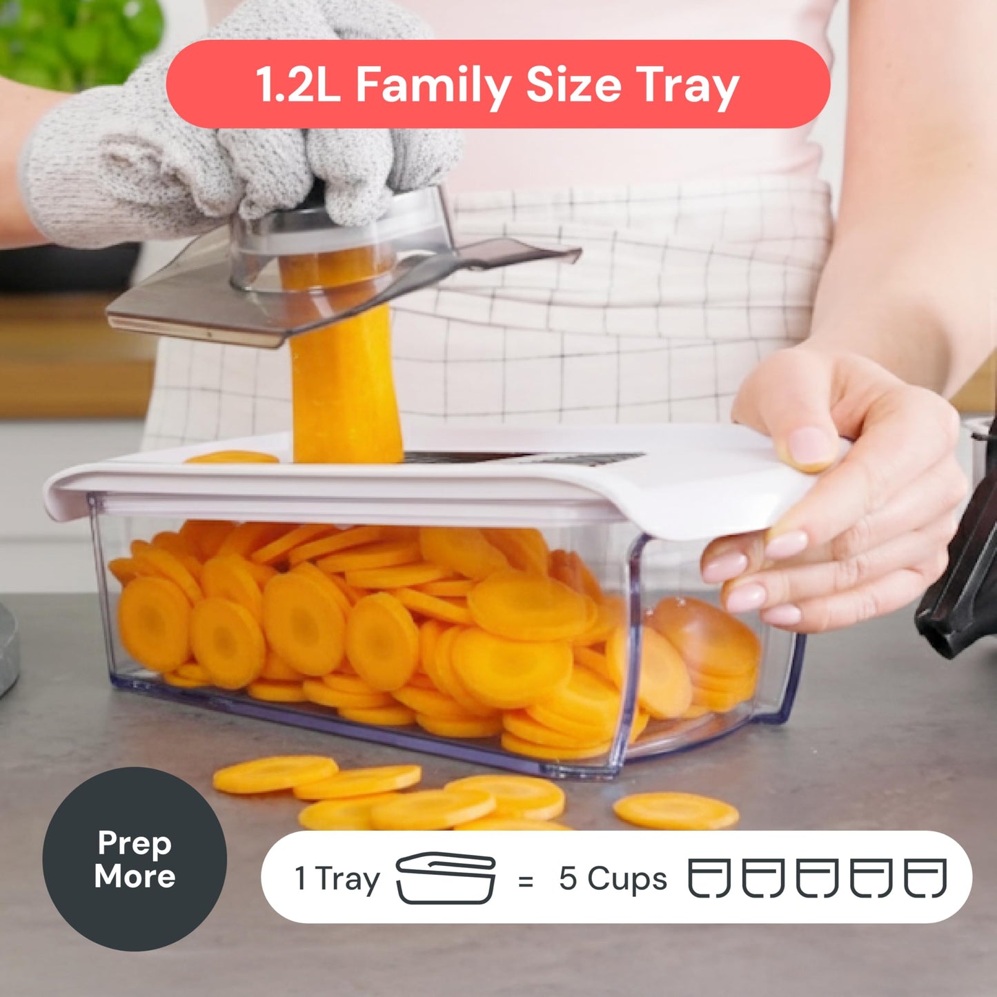Fullstar Mandoline Slicer for Kitchen, Fruit Cutter, Cheese Grater, Cucumber Slicer, Veggie Spiralizer, Food Cutter & Kitchen Gadgets & Gifts with Safety Glove (6 in 1, Black)