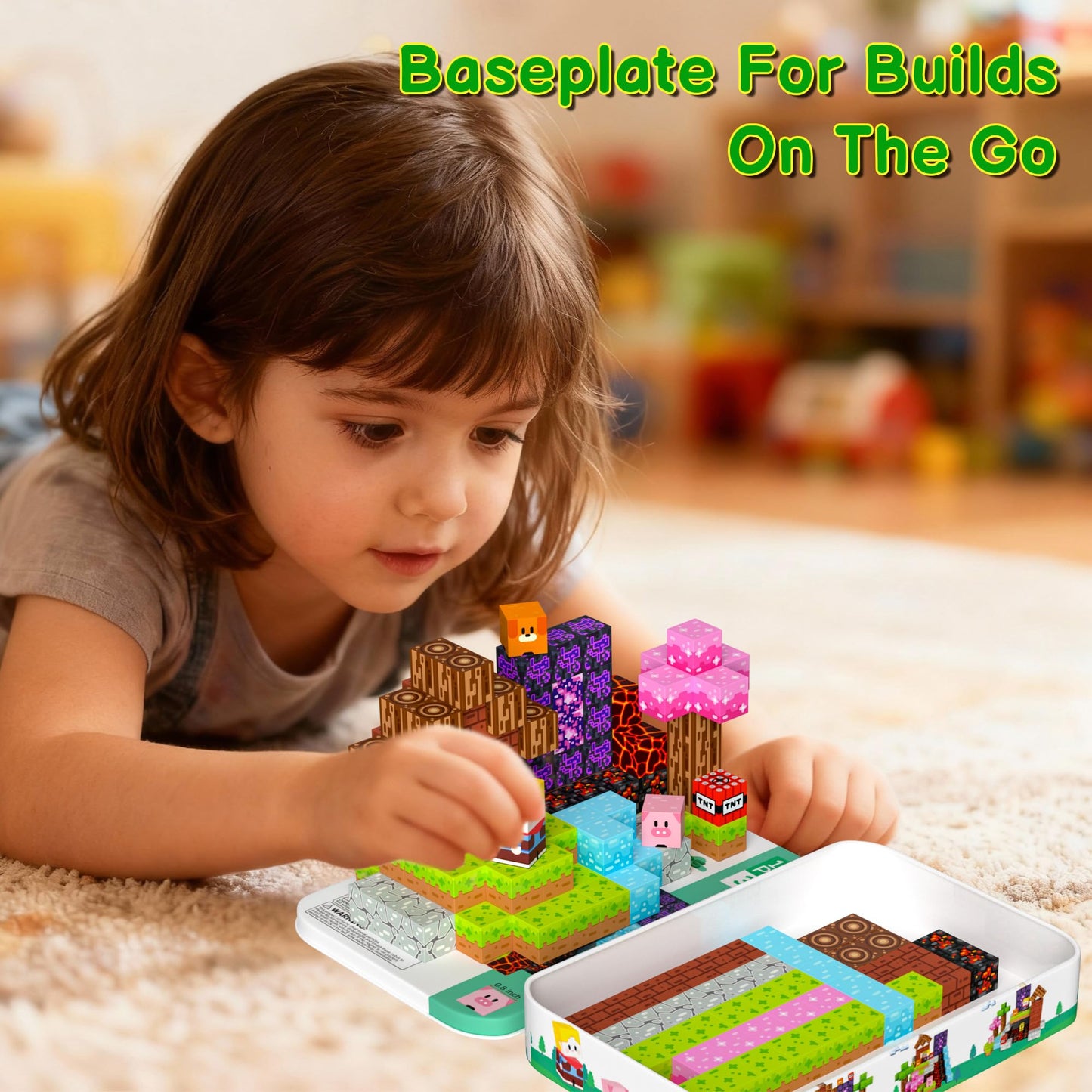 iLacven Magnetic Blocks Travel Magnetic Building Blocks Cubes - 150 PCS Tin Box Magnet Toys Set STEM Educational for Kids Ages 4-8 6-8 8-12 Year Old Boys Girls Gifts Birthday Christmas
