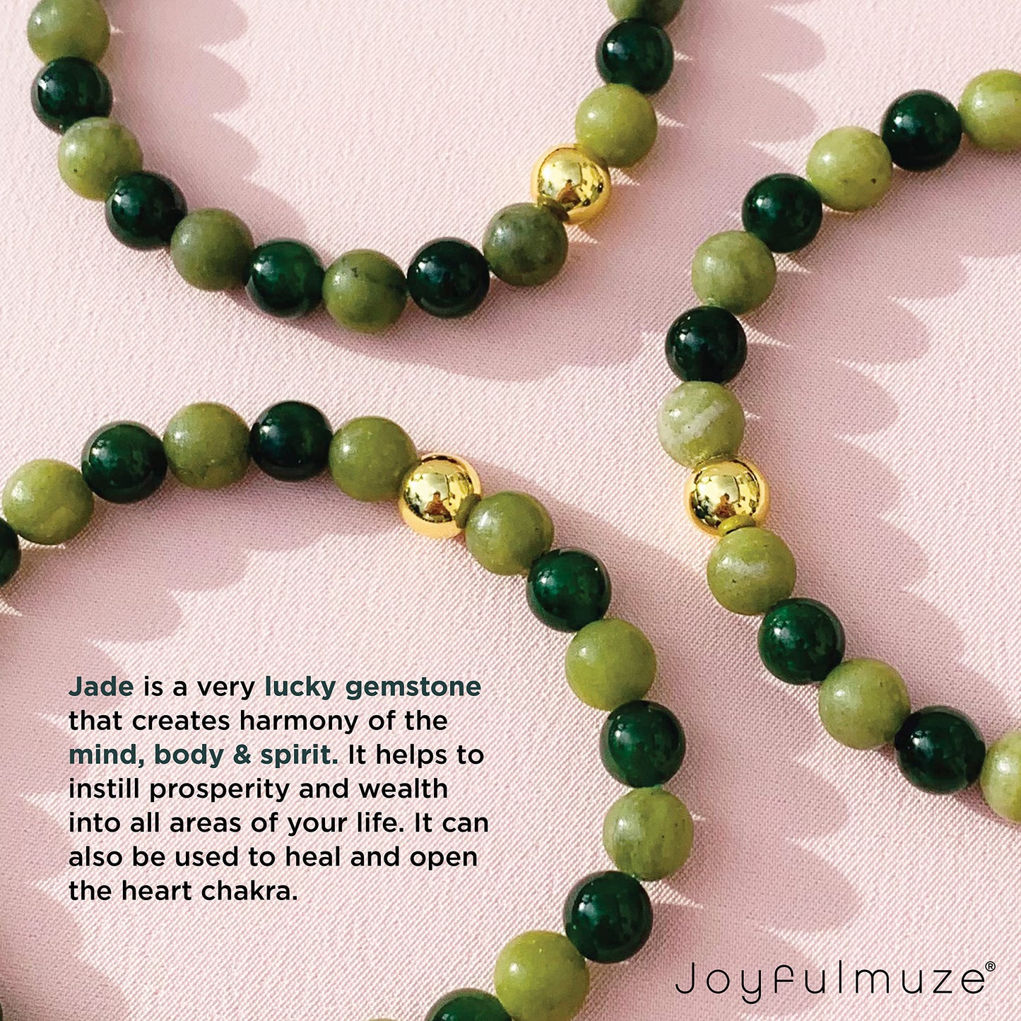 Joyfulmuze Natural Jade Serpentinite Stretch Bracelets, Premium Handmade Crystal Healing, Gemstone Beaded Gift For Men Women, Dark and Olive Green(Jade 17cm long)