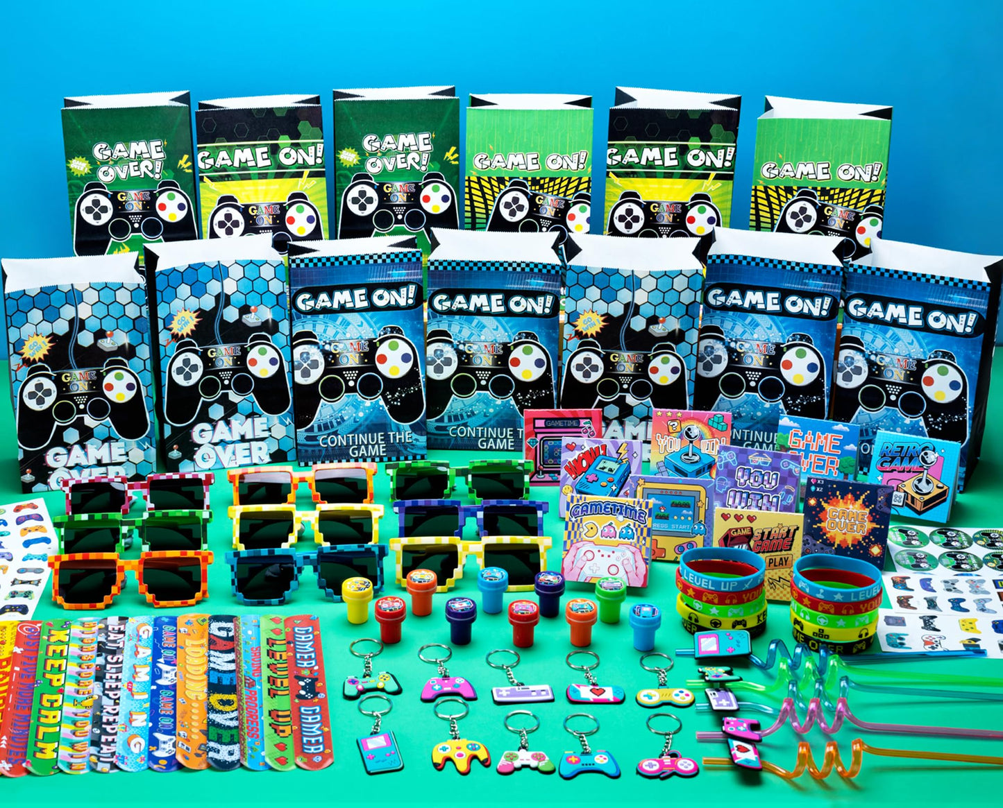 DMIGHT Video Game Party Favors Birthday Supplies for Kids Bags Game On Stuffer Gifts Boys Gamer Party Decorations