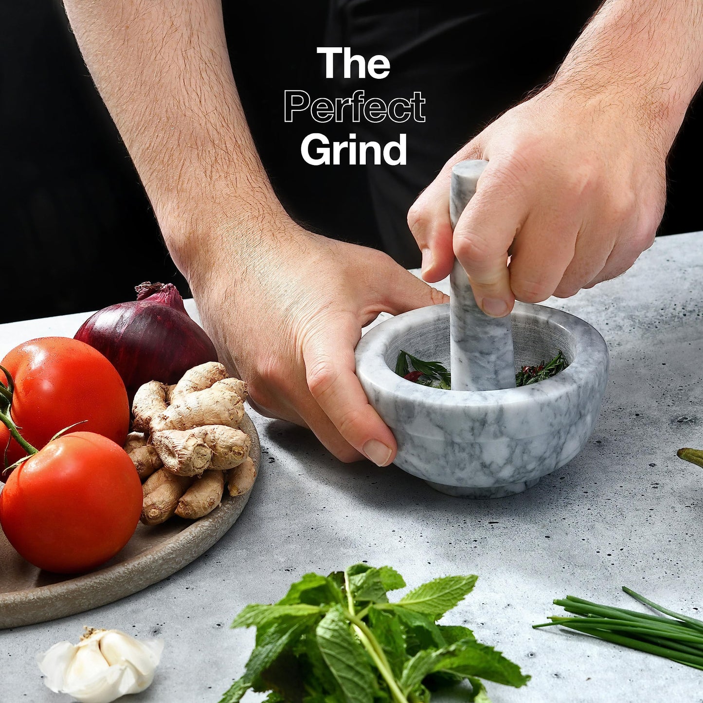 Sagler Mortar and Pestle Set - Small Grinding Bowl Container for Guacamole, Spices, Salsa, Pesto, Herbs - Best Mortar and Pestle Spice and Pills Crusher Set, Holds Up to 3 Oz (4.5 x 2 Inch)