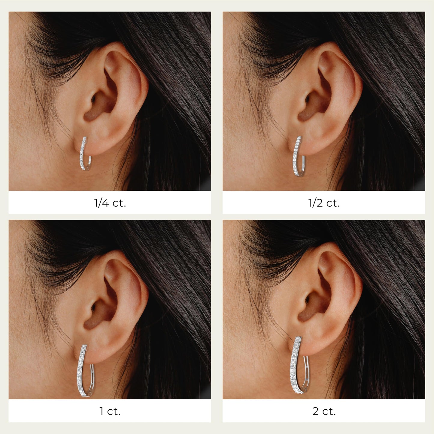 Gilded Lab-Grown Diamond Prong Series Hoop Earrings, 1 Cttw | SI1 F Color, Sterling Silver | Elegant & Ethical Jewelry for Women, Gift Box Included | For Anniversaries, Gifting and Special Occasions
