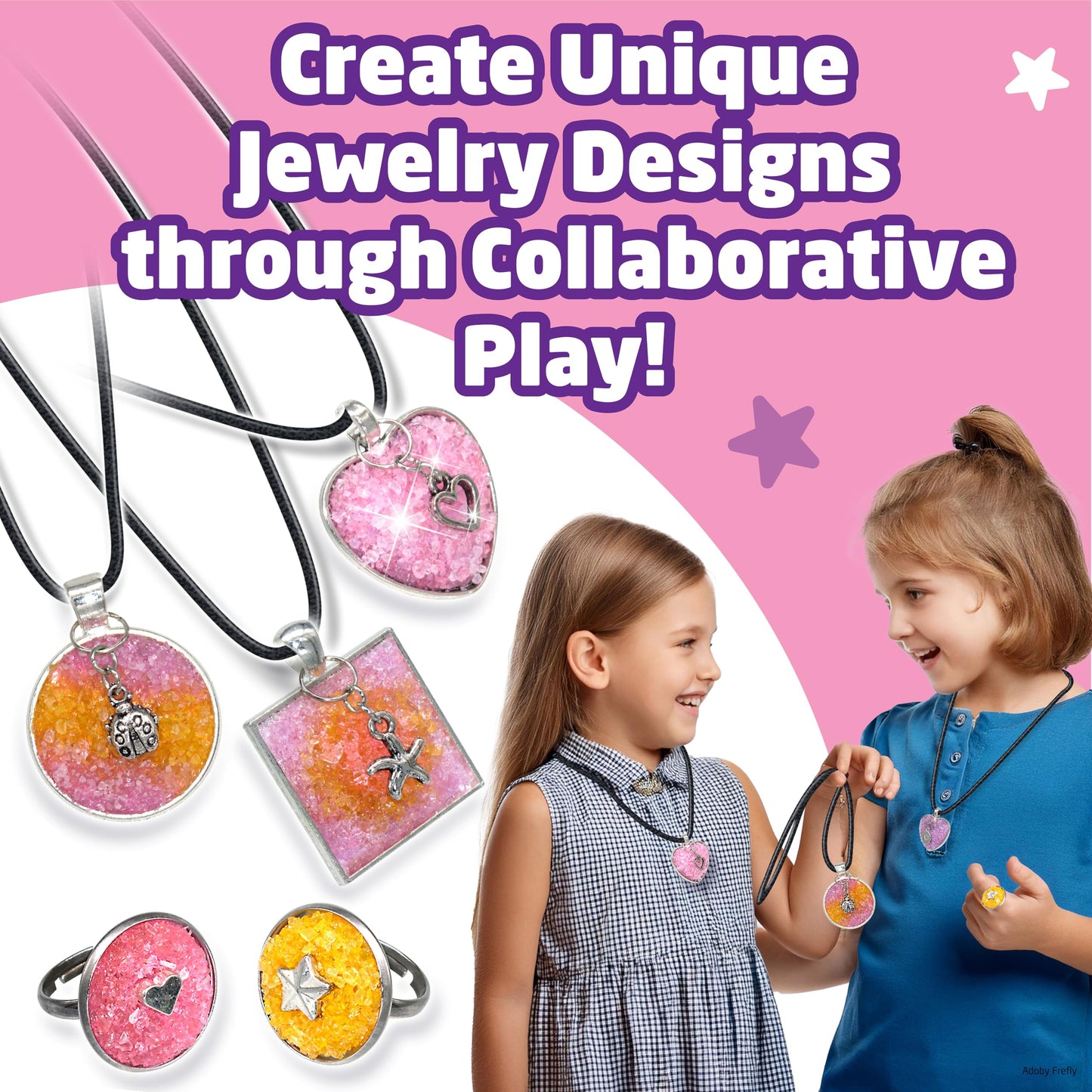 Small World Toys Magic Crystal Jewelry, DIY Jewelry Making Kit, Charm Bracelet & Necklace Maker, Crafts & Toys for Girls, Ideal Birthday Gift for Kids 7+