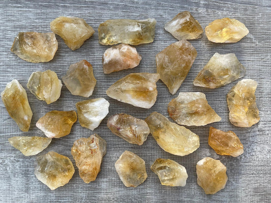 GAF TREASURES 3 Pcs Raw Citrine Crystals, Natural Citrine Stone, Natural Rough Citrine Crystals, Citrine Rough, Citrine Healing Crystals (Citrine)