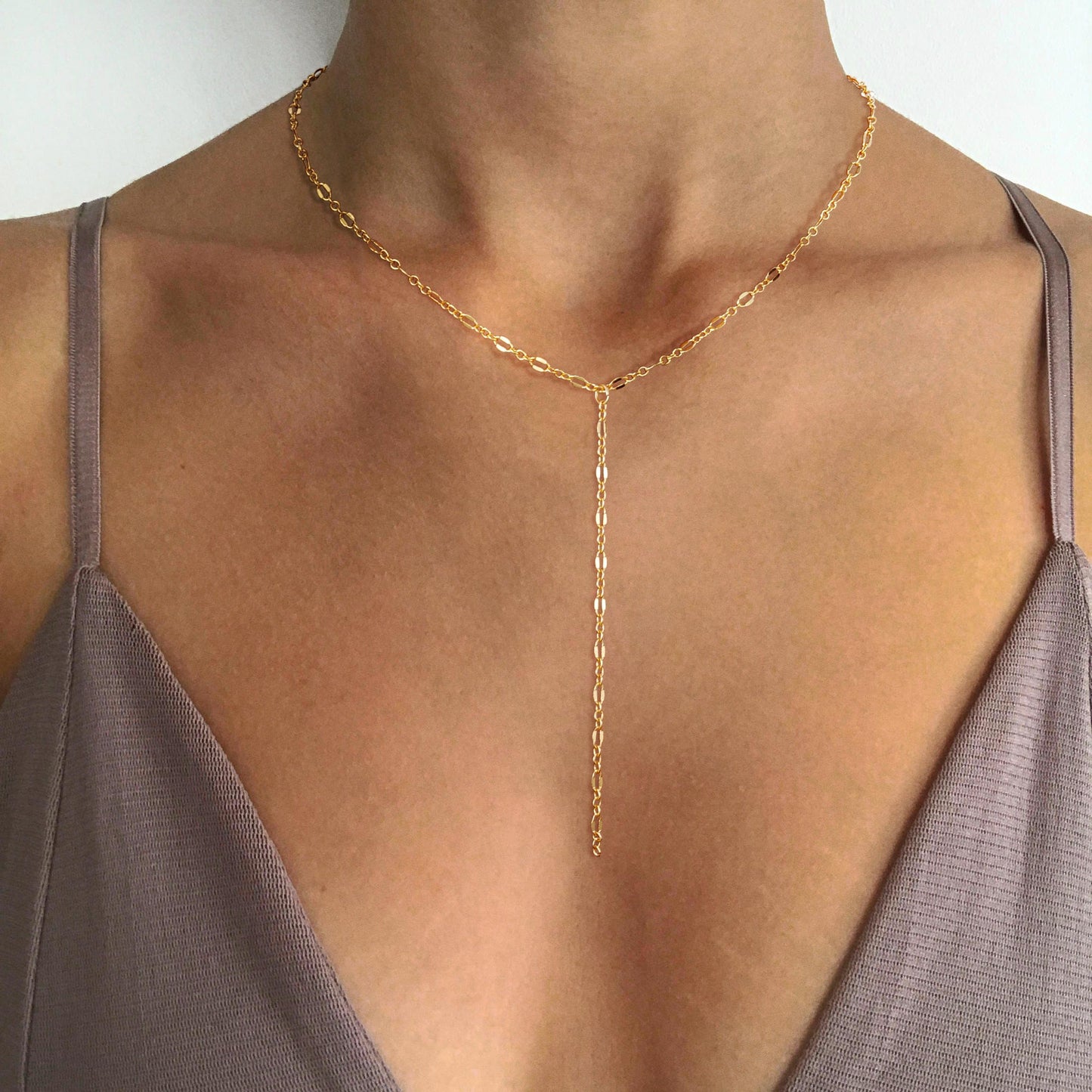 Pancert Gold Necklace for Women, Dainty Long Necklace 14k Gold Plated/Silver Y-Shaped Pendant Necklace Trendy Cz Beaded Chain Lip chain Drop Necklaces for Women Gift Jewelry