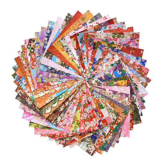 50 Origami Paper Yuzen Washi Paper Different Patterns Japanese Print 6x6 inches for Wedding Decor Japanese Designs, Mixed Patterns for Origami, Scrapbooking, DIY Gifts Origamipolly