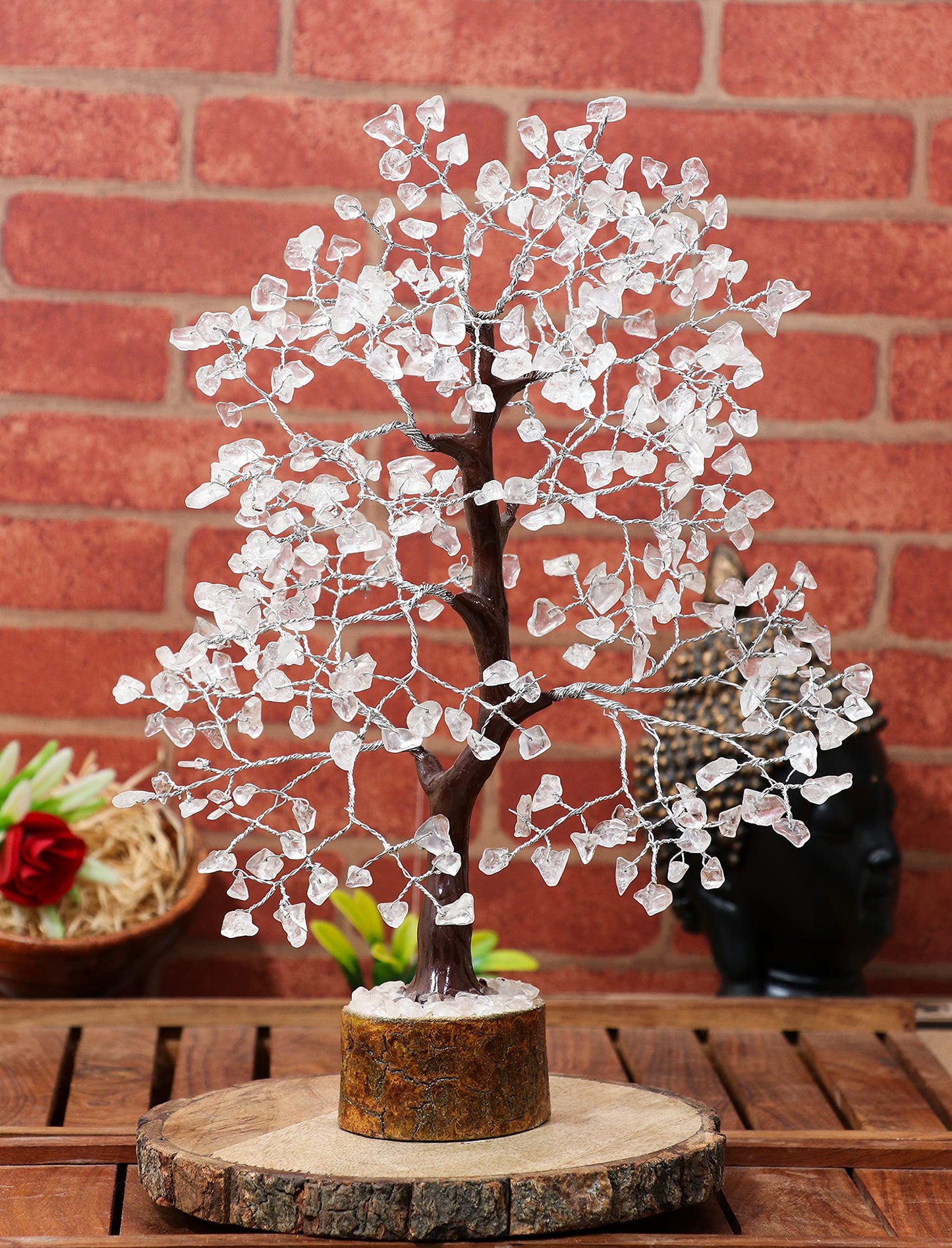 Crocon® Clear Quartz Crystal Tree Birthday Gifts for Women, Men, Friends Healing Crystals Tree of Life Sister Gift for Her, Home Decor, Gift for Mom, House Warming Gift New Home Unique Gifts Idea