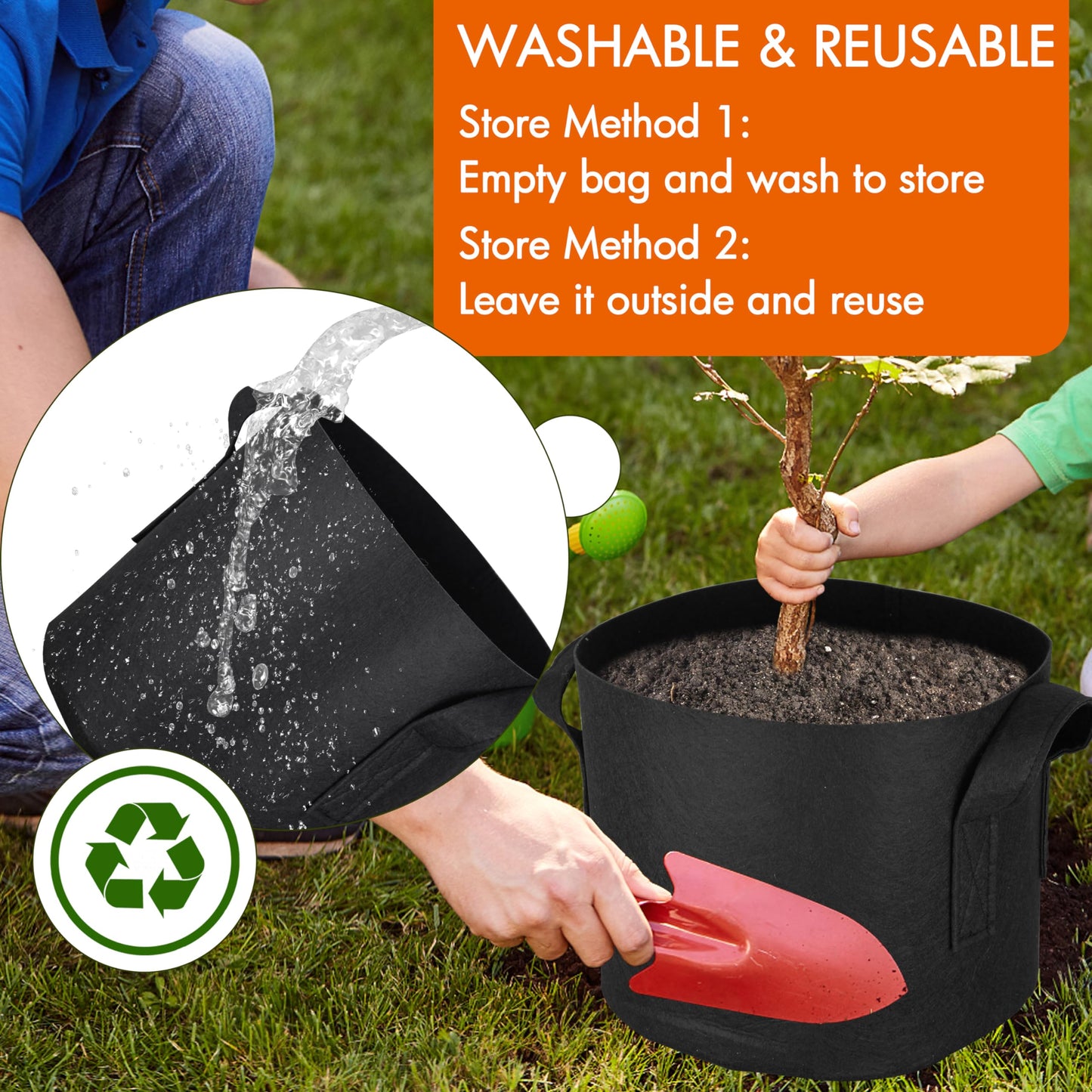 Gardzen 10-Pack 10 Gallon Grow Bags, 300G Thickened Fabric Grow Bags with Handles, Heavy Duty Aeration Plant Grow Bags