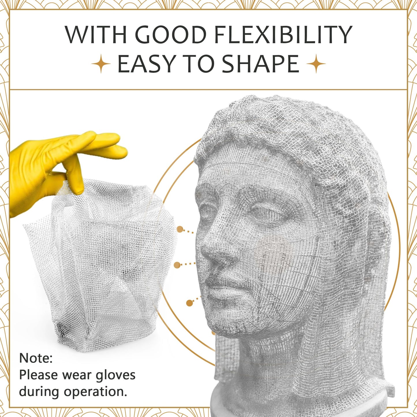 UNIFAMILY Sculpting Wire Mesh,6.5FT x 16IN Aluminum Wire Mesh for Arts and Craft, Aluminum Armature Wires for Sculpting, Armature Mesh for Clay, Sculpting Craft Mesh for DIY Projects (6.5FT-1 roll)