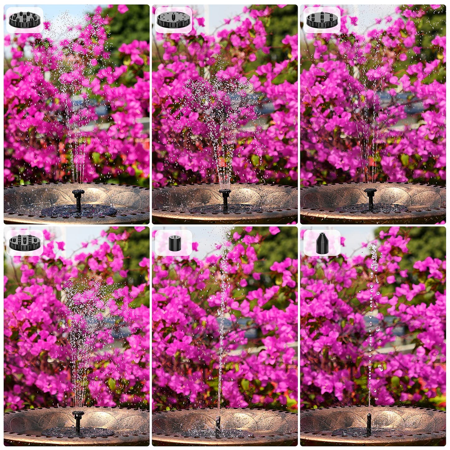 3.5W Solar Fountain for Bird Bath, Solar Water Fountain with Multiple Nozzles, 2026 New Solar Water Pump for Garden, Pond, Pool, Fish Tank and Outdoor