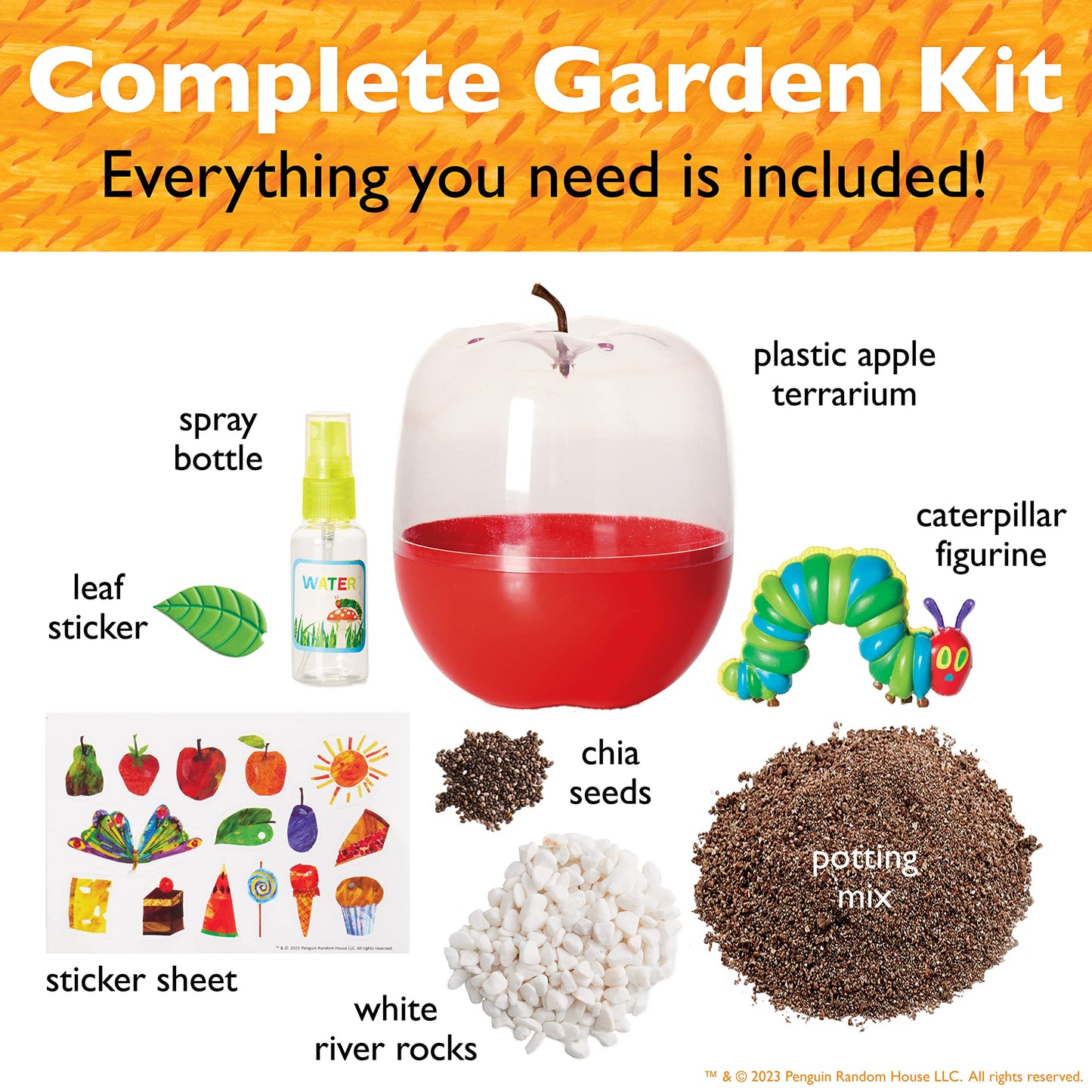 Creativity for Kids The Very Hungry Caterpillar: Ready to Grow Garden - Spring Crafts | Science Terrarium Kit Inspired from The World of Eric Carle Books, Education Gifts for Kids (Ages 6+)