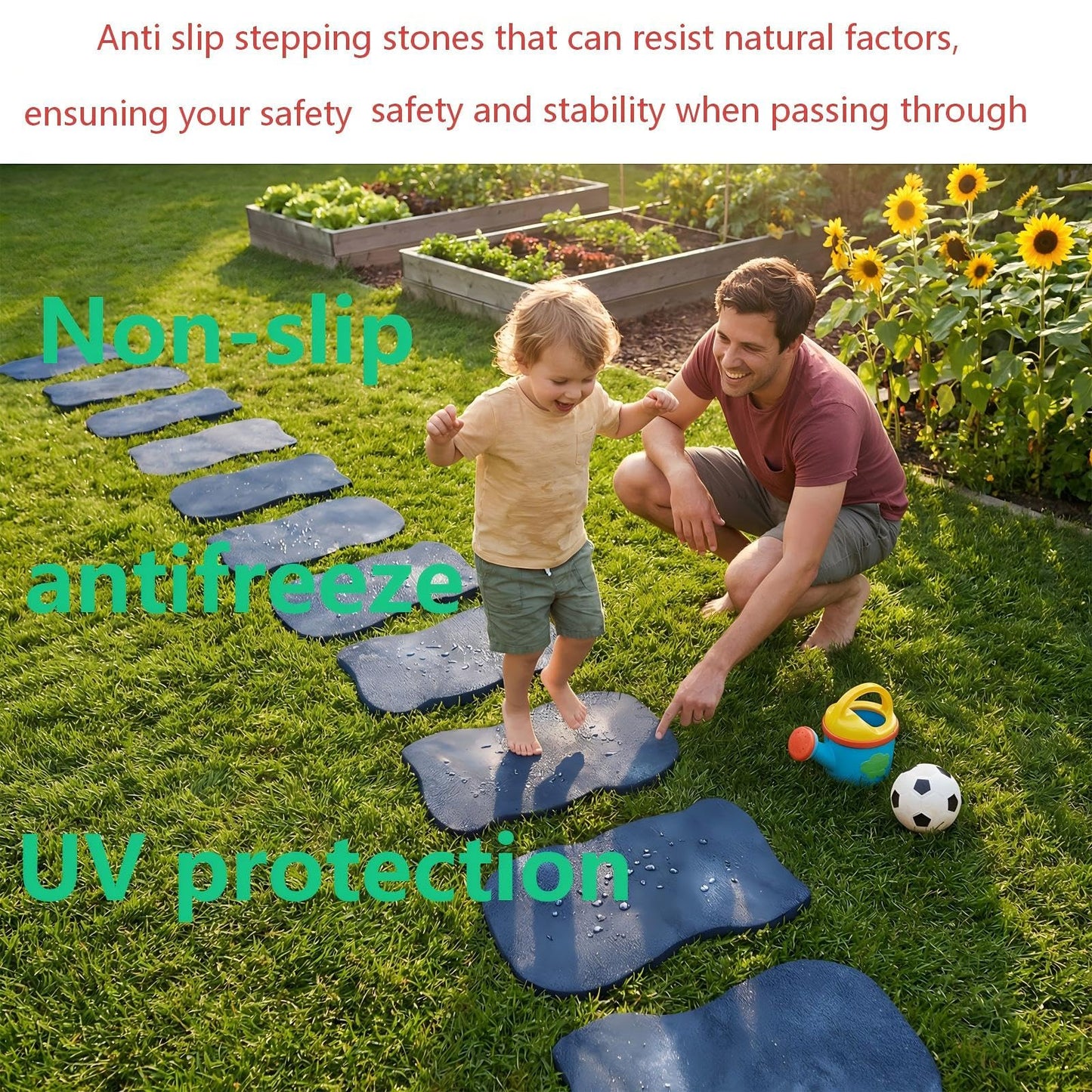 5 Pcs Yard Stepping Stones Outdoor Non Slip Garden Walkway Stones，for Yard Lawn Patio Pathway Grey Stepping Stone,Rubber Stepping Stones Outdoor (5)