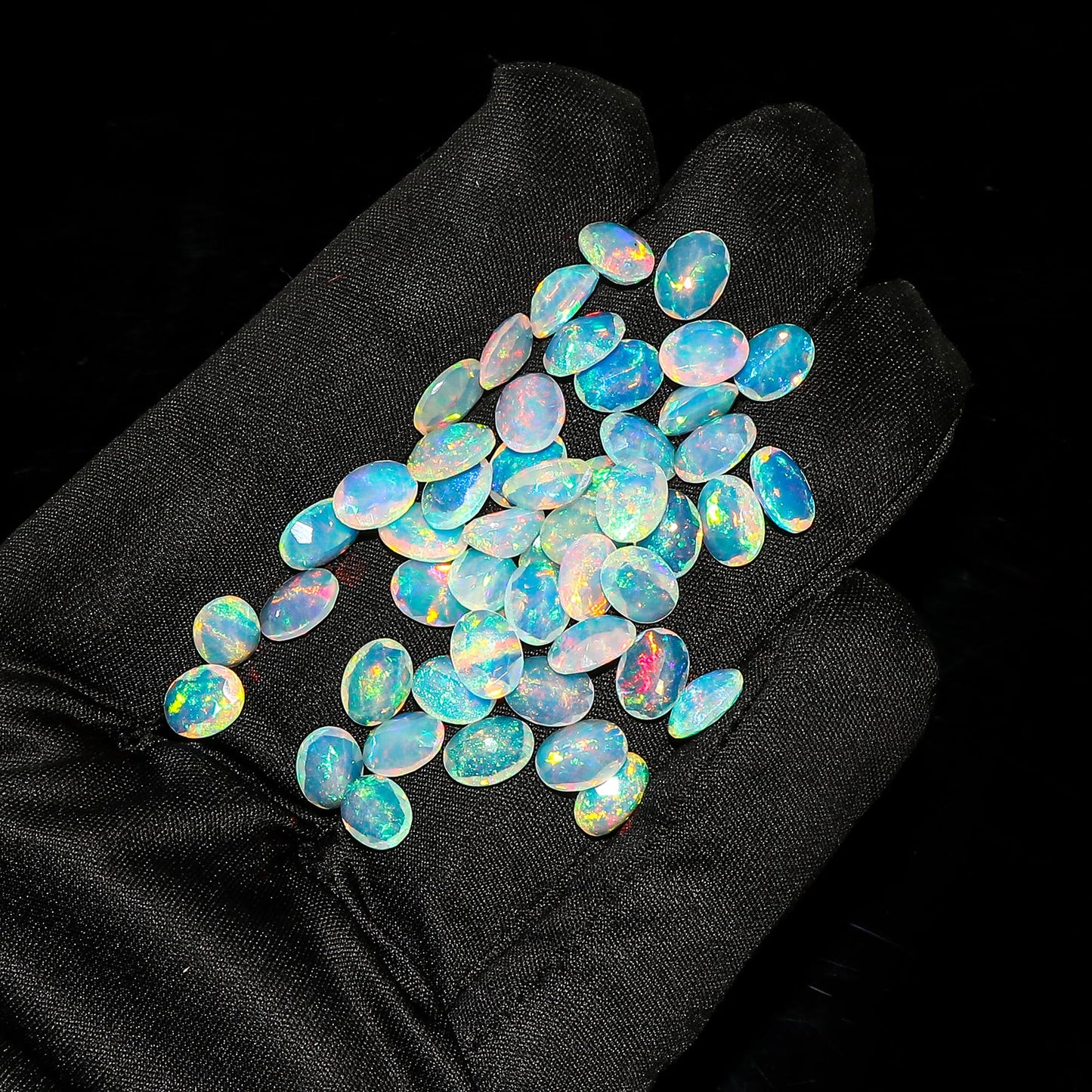 2 Pcs,9X7 MM, AURA GEMS Natural Ethiopian Opal,Briliant Cut, Oval, Shape, Jewelry Making Supply, Chakra Energy Healing Gemstone, Real Crystal, Birthstone, Wholesale deal
