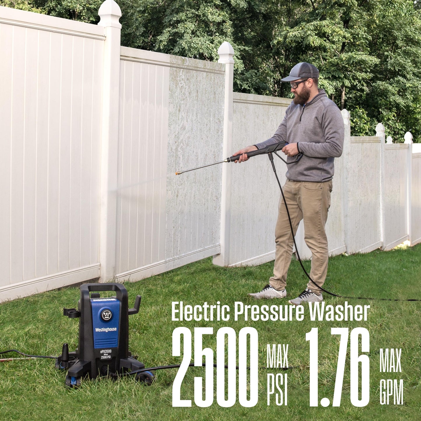 Westinghouse ePX3500 Electric Pressure Washer, 2500 Max PSI 1.76 Max GPM & Pressure Washer 6-in-1 Nozzle Attachment