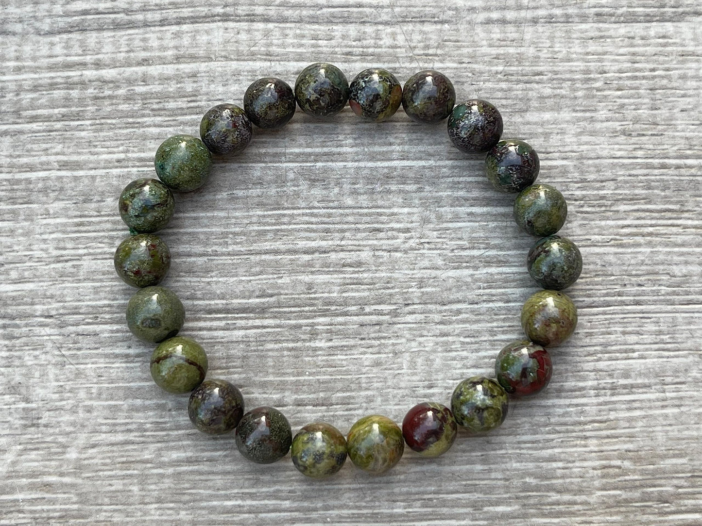 GAF TREASURES Dragons Blood Jasper Crystal Bead Bracelet 8mm, Genuine Dragons Blood Jasper Stretch Gemstone Bracelet, Healing Crystal Bracelet, Gift for Men & Women (1)