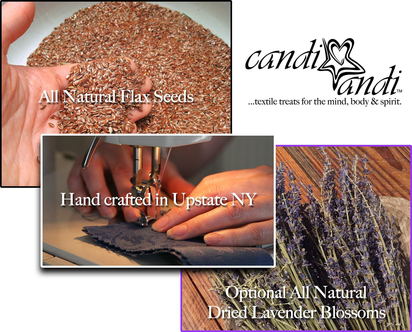 Candi Andi Handmade Luxe Serenity Eye Pillow - All-Natural Flaxseed - Unscented – Weighted Eye Mask for Yoga, Meditation, Hot & Cold Therapy - On a Wing - TEP-OW