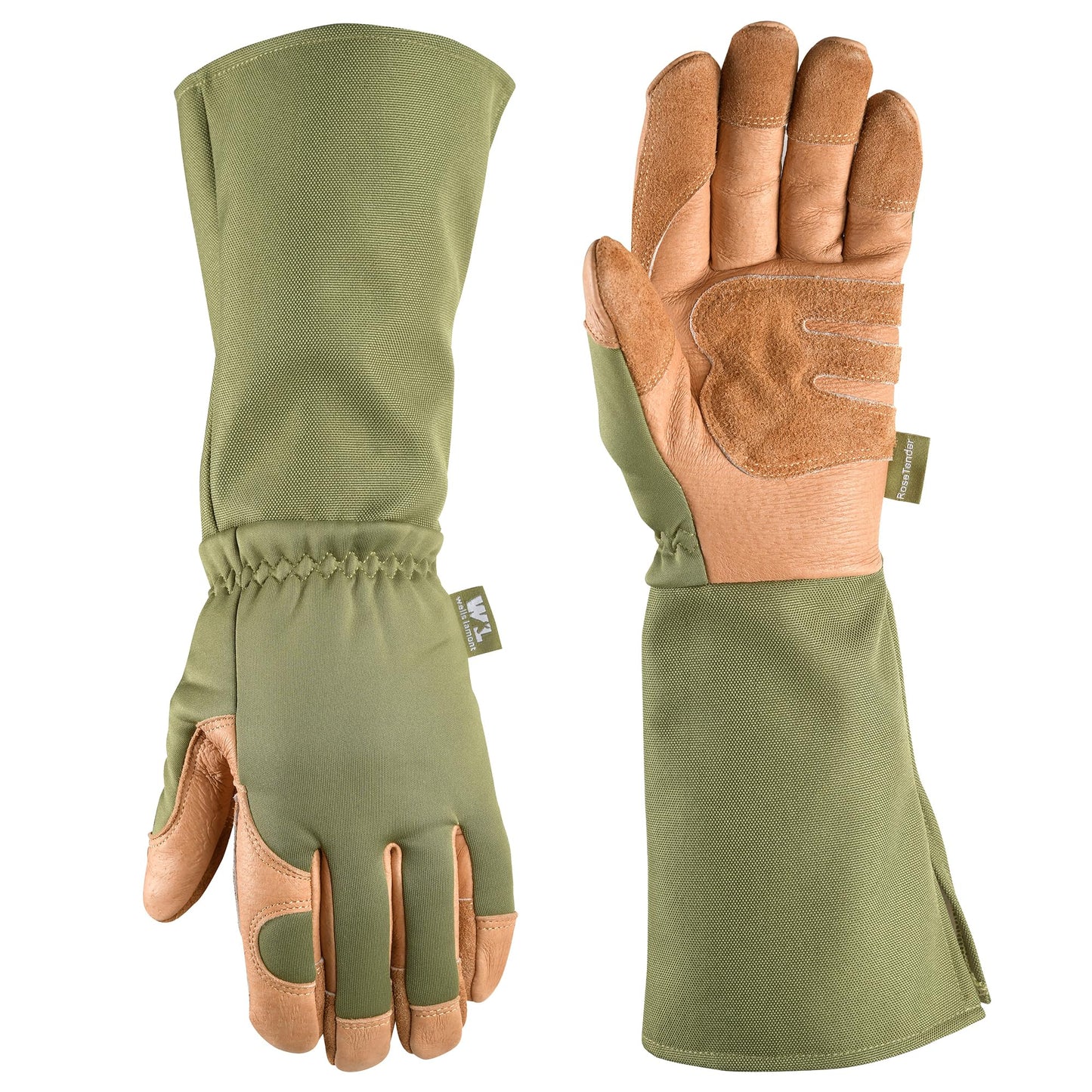 Wells Lamont Rosetender Gardening Gloves for Women – Thorn Proof Garden Gloves, Grain Leather Long Gloves for Pruning & Yard Work, 4129-300, Large