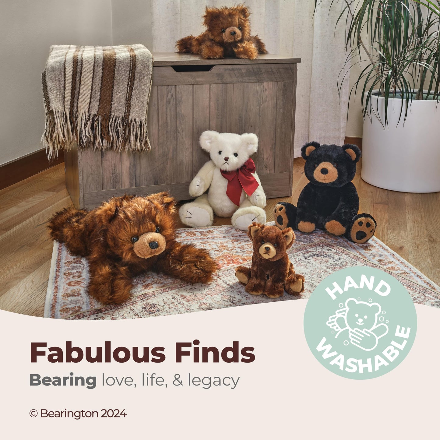 Bearington Lil' Grizby Grizzly Bear Stuffed Animal - 7" Realistic Soft Brown Teddy Bears Plush Toys - Lifelike Small Stuffed Animal Bear Plushies Gift for Babies and Kids on Birthdays and Holidays