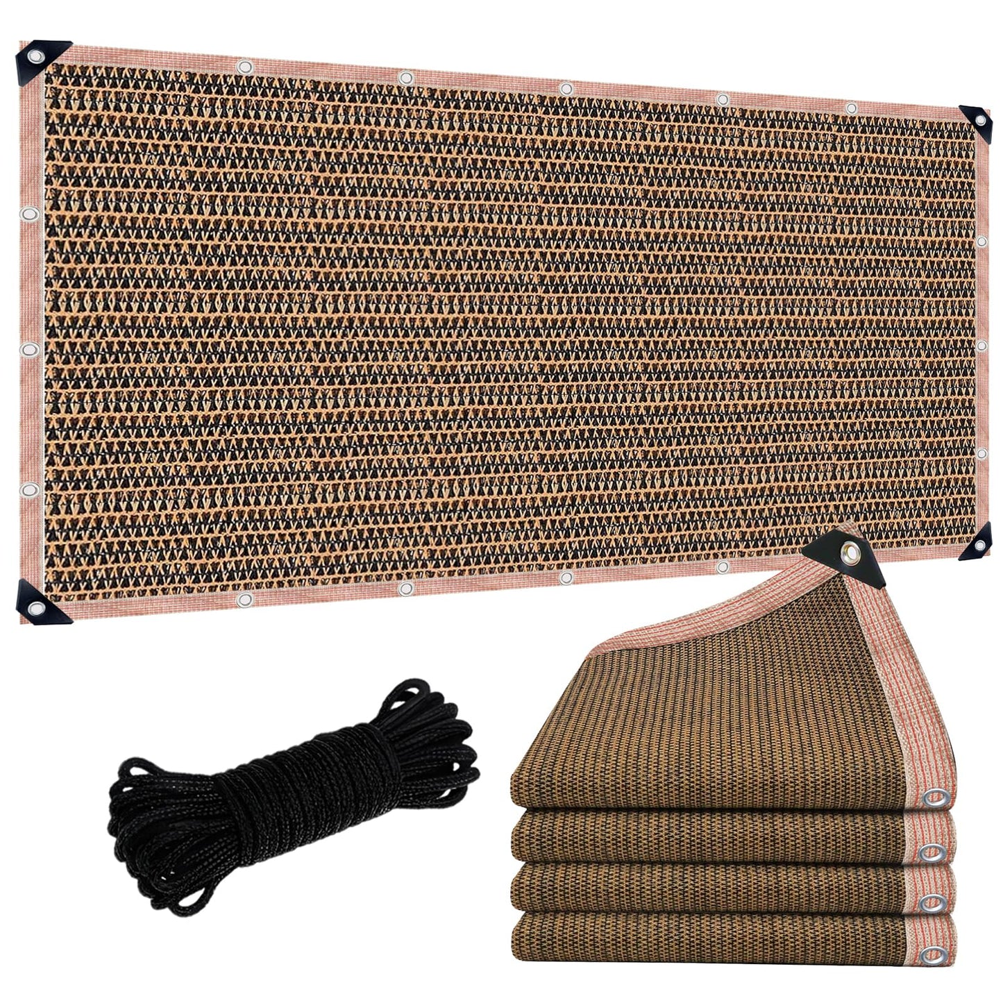 LCYFBE Shade Cloth for Garden, 8 x 16 FT 90% Mesh Tarp with Grommets Shade Cloth for Greenhouse,Patio,Vegetables,Plants Cover and Chicken Coops, Mocha Shade Net for Outdoor Garden