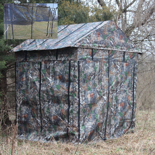 360° See-Through Hunting Blind for Deer Hunting – Heavy-Duty Steel Frame, 8 Shoot-Through Windows, Durable 300D Oxford Fabric, Full Visibility Ground Blind for Bow and Gun Hunters