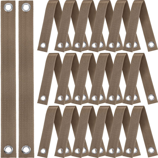 32 Pieces 15.74 Inches Tree Straps for Staking with Grommet Heavy Duty Tree and Plant Supports Stakes for Guying Staking Newly Planted Sapling Straight and Hurricane Protection (Wood Color)