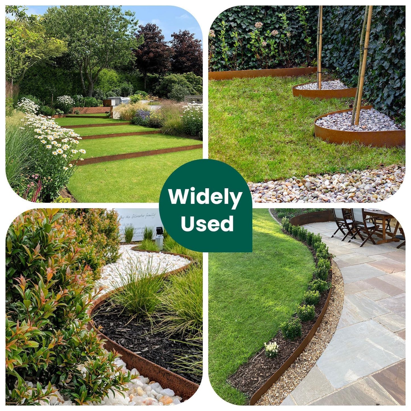 Corten Steel Edging Steel Landscape Edging Metal Garden Edging 8 Inch Metal Landscape Edging Landscaping Rusted 40 Inch Strips Patina 6 pcs Edge for Yard Lawn Outdoor by GZGNEEVL