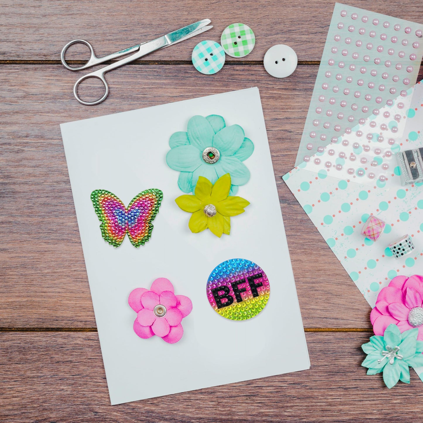 StickerBeans® Rhinestone Stickers – I Love Music Sticker Pack, 2” x 2” Unique Sparkly Cut-to-Shape for Collecting, Trading, Decorating Laptops, Phone Cases, Scrapbooks - Kids, Teens, Adults