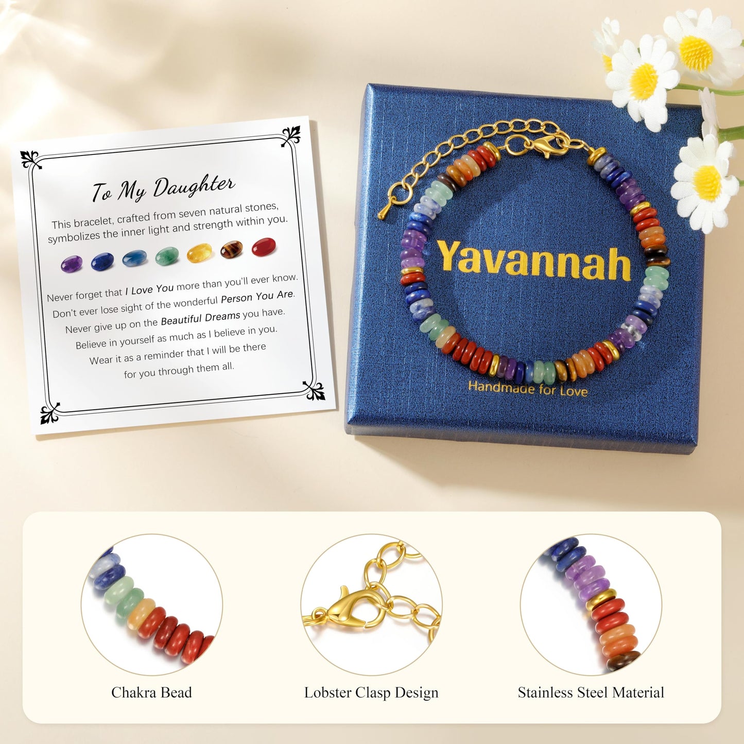 Yavannah Valentines Day Gifts for Daughter, Birthday Christmas Mothers Day Gifts Bracelets Gifts for Daughter from Mom