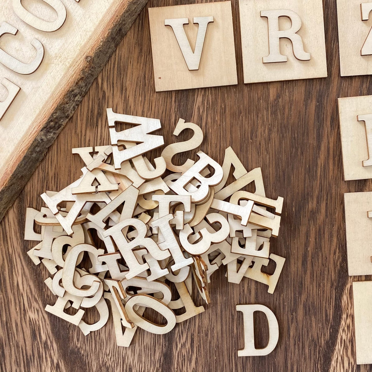 306 Pieces 1-1/4 Inch(1.25") Small Unfinished Wooden Letters and Wooden Numbers Decorative Font Alphabet Letters for Scrapbooking DIY Crafts Homemade Project
