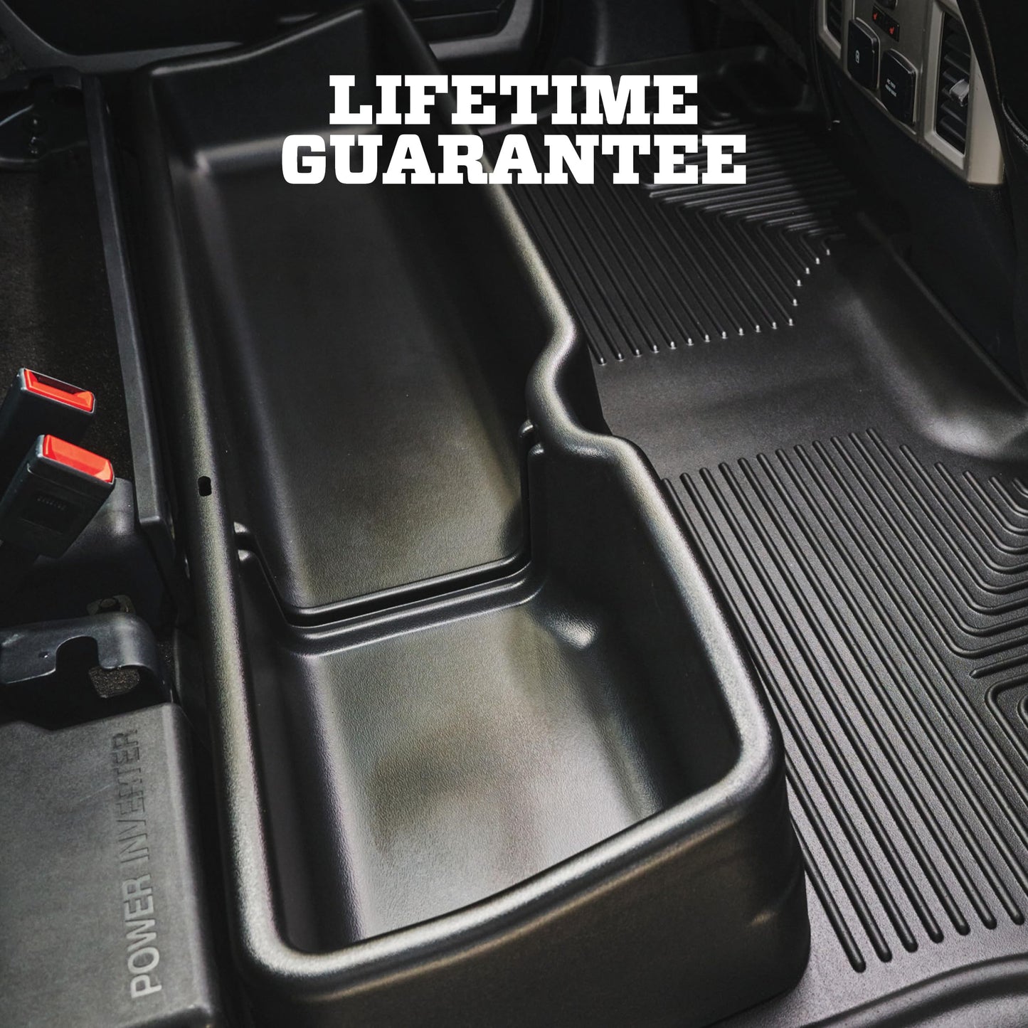 Husky Liners Gearbox - Under Seat Storage Box | 2007-2013 Chevrolet Silverado/GMC Sierra 1500, 2007-2014 Chevrolet Silverado/GMC Sierra 2500/3500 Crew Cab - Black, 1 Pc. | 09001