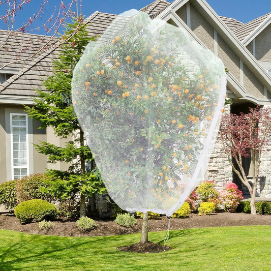 Large Fruit Tree Netting with Drawstring and Zipper, 15 * 15FT Garden Netting for Garden Protection, Insect Bird Netting for Fruit Trees, Protection from Anti Birds, Bugs,Cicadas, Insects