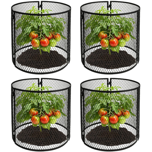 4 Pack Metal Plant Cage Protectors from Animals-11.8 x 11.8 Inch Garden Plant Protector - Sturdy Bunny Barricades Chicken Wire Cloche Plant Protectors for Keeping Bunny Animals Out