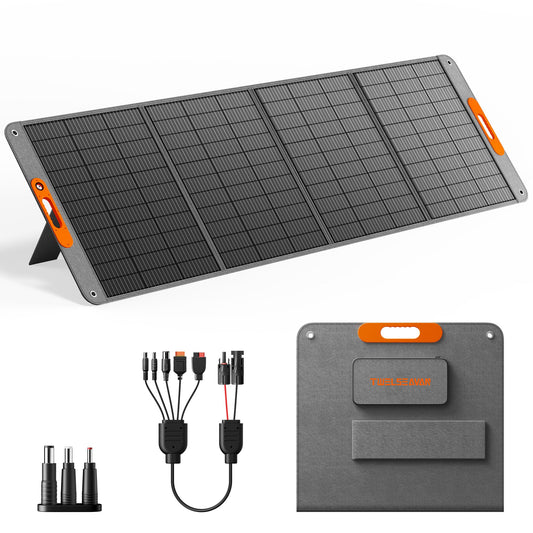 400W Portable Solar Panel for Power Station, 24% High Efficiency Lightweight ETFE Foldable Solar Panel Charger, MC4 Output, IP65 Waterproof, for Outdoor Camping, RV, Emergency Power Supply