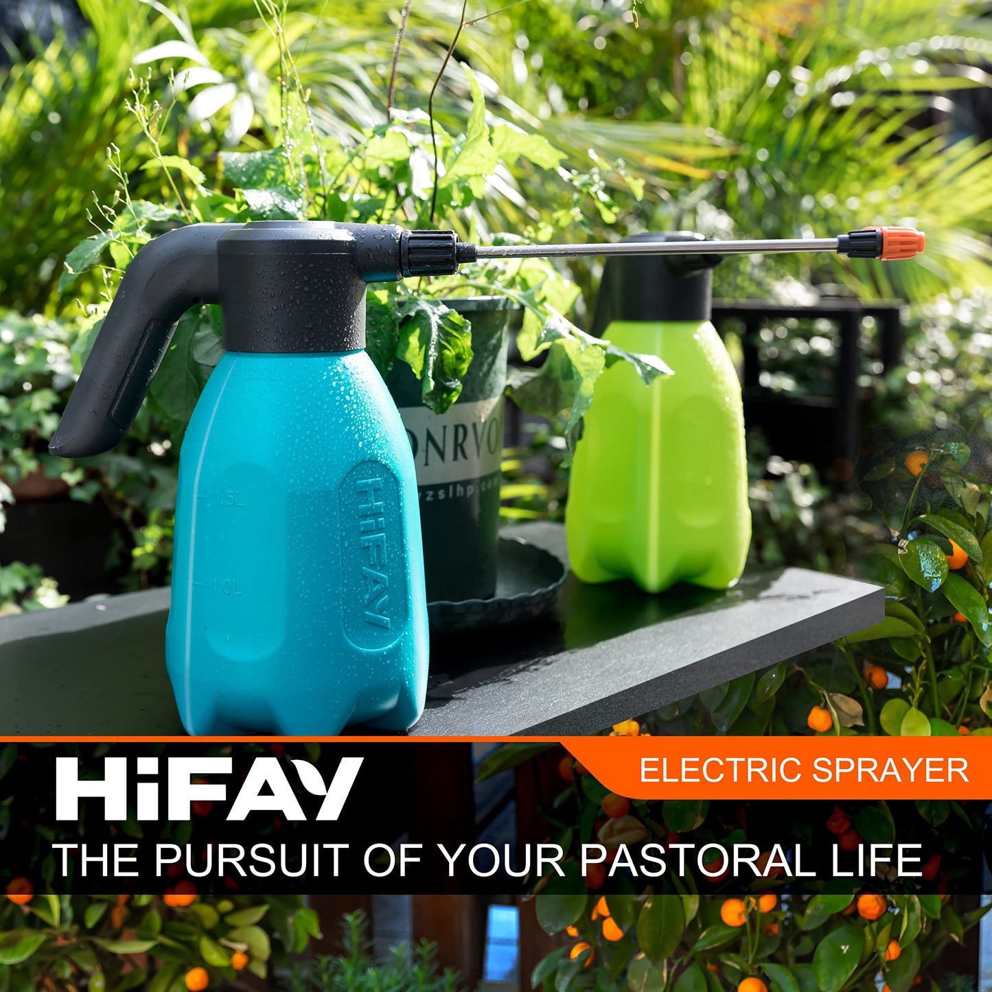 HIFAY ES2-PRO Electric Spray Bottle 2L/0.5Gallon, Rechargeable Battery Powered Sprayer Spray 60 Bottles On a Single Charge, Automatic Plant Mister，Pump Sprayer,Indoor Watering Can for Plants