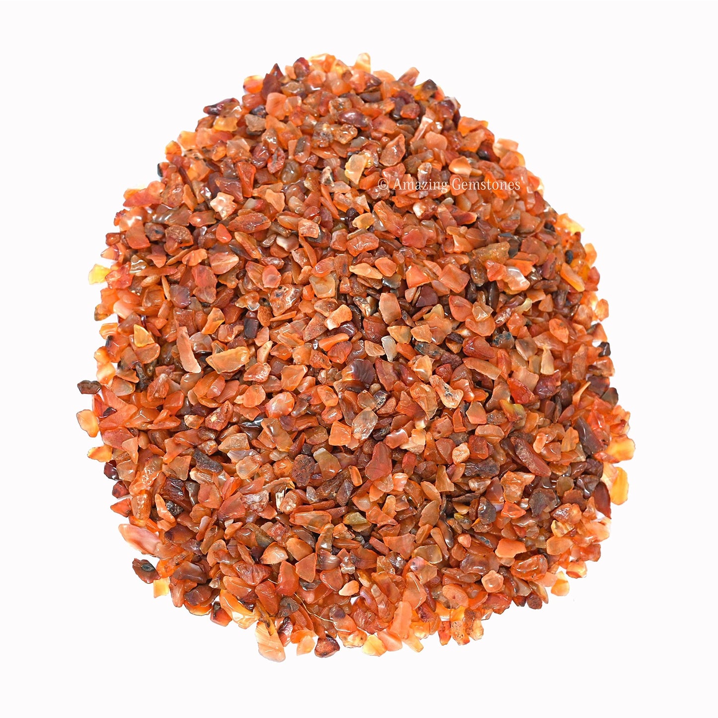 Amazing Gemstone Carnelian Crystal Chips Aquarium Gravel Rocks - Carnelian Chips Bulk Fish Tank Gravel, Small Tumbled Stones and Tiny Crystals for Decoration (Natural AAA Grade Gemstones)