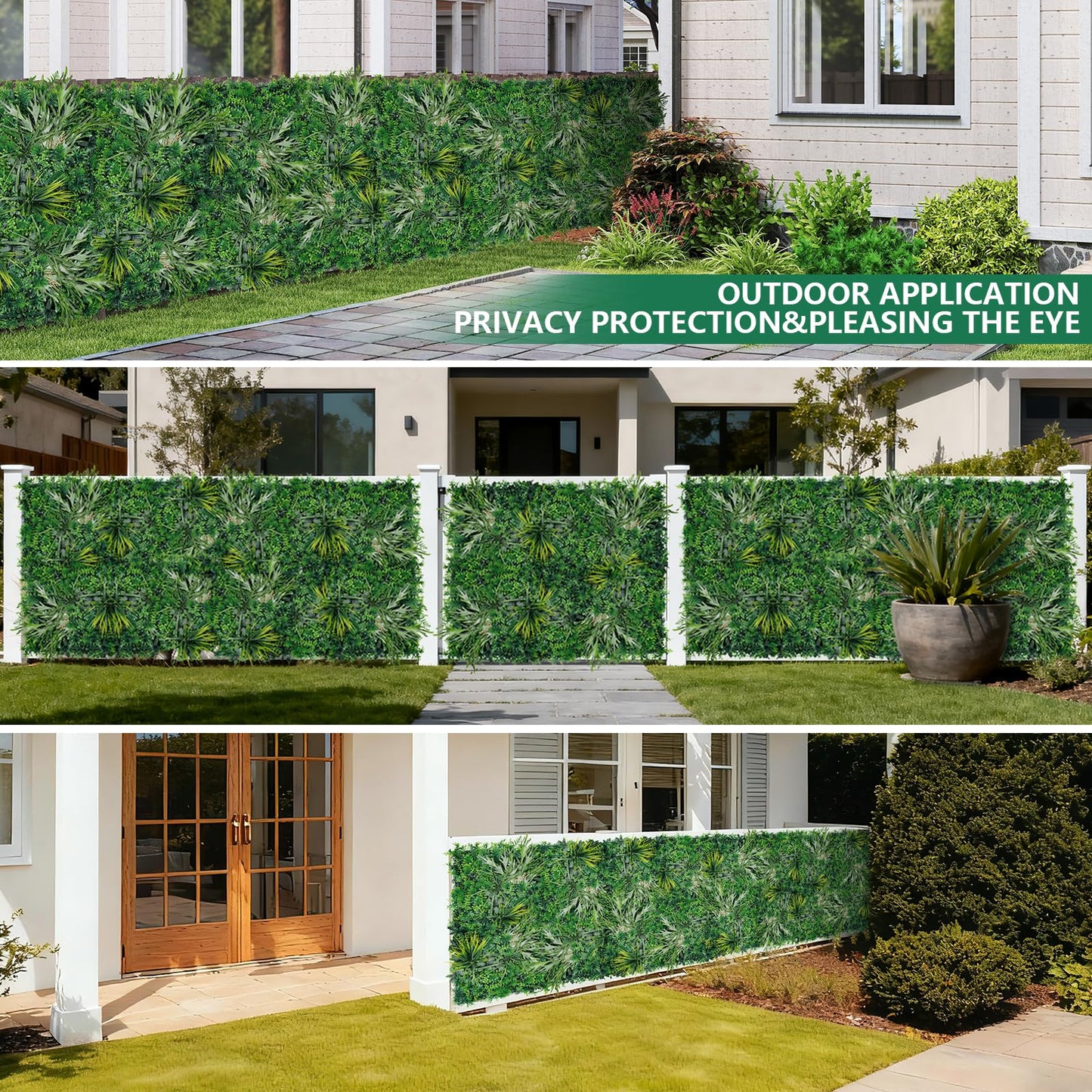 Grooy 20"X20" Grass Wall, 12PCS Boxwood Panels UV-Protected Faux Grass Backdrop Wall,Greenery Privacy Hedge Screen for Outdoor Garden Patio, Indoor Party Balcony Fence Decor