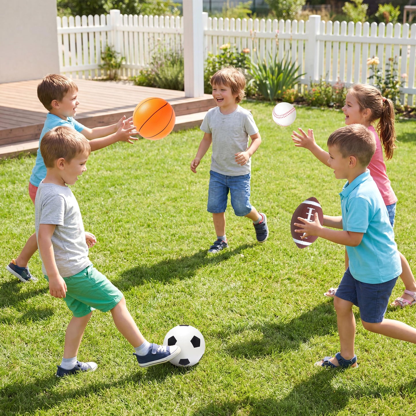 PARENTSWELL 8 Pcs Balls for Toddlers 1-3 Age, Kids Ball Toys Set (Football, Basketball, Soccer, Baseball) Baby Balls for Outside Playground, Boys Girls