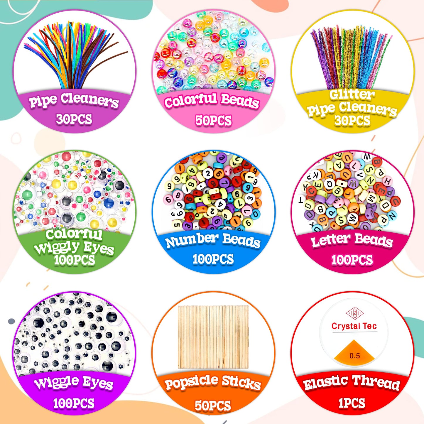 LINAYE 3000PCS Arts and Crafts Supplies Kit for Kids, All in One DIY Craft Box Kits, Craft Supplies Set Include Pompoms, Pipe Cleaners for Kids Ages 4-6 6-8 Birthday Gifts for Boys Girls